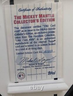 Collection Hamilton de 1995 Ensemble de 12 cartes en porcelaine Mickey Mantle avec certificat d'authenticité et présentoir en bois