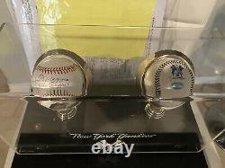 Collection de balles signées Joe Dimaggio Yankee Clipper dans un étui d'exposition avec des certificats d'authenticité (COA)