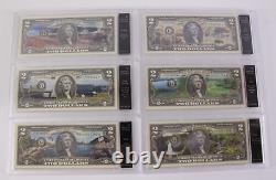 Collection de billets de 2 dollars du parc national américain Bradford - Ensemble de 28 notes avec certificat d'authenticité et boîte