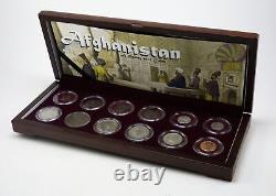 Collection de pièces de monnaie d'Afghanistan 12 pièces (couvrant 23 siècles), Coffret d'exposition, COA