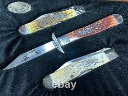 Couteaux De Cas XX Cheetah Knife 3pc Set Avec Boîtier D'affichage Et Coa 1 De 500 Rare