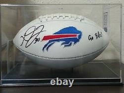 Dane Jackson A Signé Go Bills! Buffalo Bills Logo Football (tse Coa) Avecaffichage