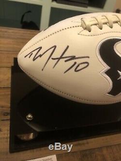 Deandre Hopkins Signé Football Autograph Avec Affichage De Cas Jsa Houston Texans Coa