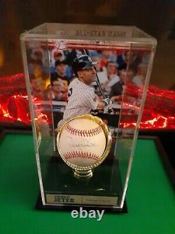 Derek Jeter Signé Mlb Baseball W Avery Sports Coa & Jeter Ball Display Case