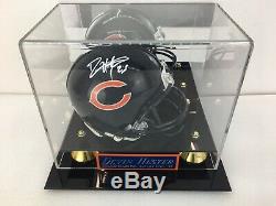 Devin Hester Chicago Bears Signé Autograph Mini Casque Jsa Coa / Case D'affichage