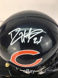 Devin Hester Chicago Bears Signé Autograph Mini Casque Jsa Coa / Case D'affichage