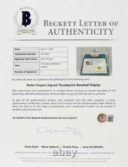 Doigts De Rollie Signé Al Baseball Avec Thumbprint W Display Case (sport Print)