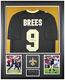 Drew Brees Maillot Noir De La Nouvelle-orléans Signé Et Encadré Auto Beckett Coa