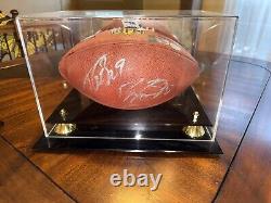 Drew Brees Reggie Bush football autographed Saints comprend COA et vitrine (photo)