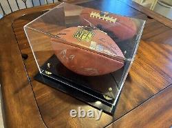 Drew Brees Reggie Bush football autographed Saints comprend COA et vitrine (photo)