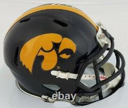 Ed Podolak Signé Hof 21 Iowa Hawkeyes Speed Mini Casque (jsa Coa) Avec Affichage