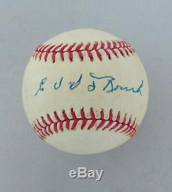 Edd Roush A Signé Baseball Carte Bcw Topps Vitrine Coa Giants Reds Sox Hof