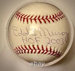 Eddie Murray HOF Autographe baseball & 78 Topps RC COA Set + support d'affichage