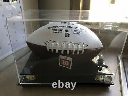 Eli Manning & Justin Tuck Autographié Football Dans Ny Giants Display Case No Coa