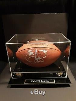 Emmitt Smith Autographié Offical NFL Football Avec Affichage De Cas Jsa Coa