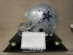 Emmitt Smith Signé Dallas Cowboys Full Size Helmet 3 Coa’s Verified Displaycase