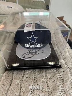 Emmitt Smith a signé Auto NWT NFL Game Day Hat + Display Case Et JSA COA Rare