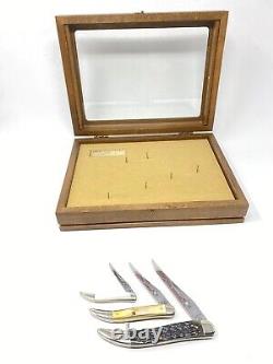 Ensemble de couteaux Vintage Case XX 1984 Texas Toothpicks 3 pièces avec présentoir et COA 1 sur 2500
