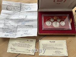 Ensemble de preuve de 6 pièces de la République de Singapour en édition limitée de 1978 avec certificat d'authenticité et boîtier d'exposition