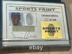 Ernie Banks Autographié Signé Le #37 Thumbprint Baseball Display Case Coa Cubs