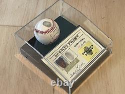 Ernie Banks Autographié Signé Le #37 Thumbprint Baseball Display Case Coa Cubs