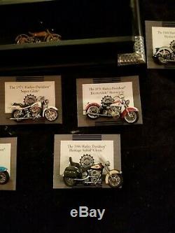 Et De Cas D'affichage Franklin Mint Harley Davidson Collection Withcoa