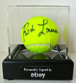 Étui d'affichage de balle de tennis avec autographe signé de Rod Laver, objet de collection sportive avec certificat d'authenticité