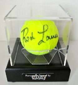 Étui d'affichage de balle de tennis avec autographe signé de Rod Laver, objet de collection sportive avec certificat d'authenticité