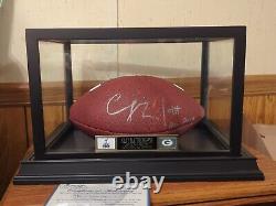 Football signé à la main par Clay Matthews avec vitrine et certificat d'authenticité Big Play Cla Packers