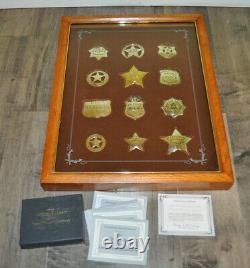 Franklin Mint Official Silver Badges De La Législation Occidentale, Avec Display Case Coa Papers