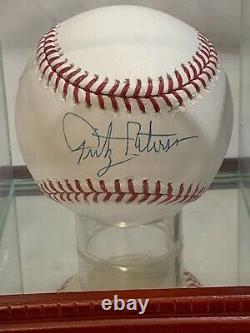 Fritz Peterson New York Yankees Pitcher Auto Baseball Avec Boîtier Coa & Display