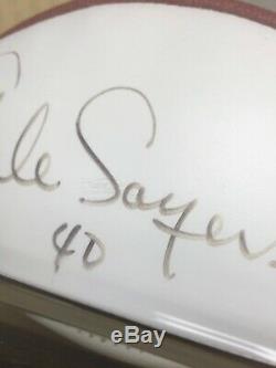 Gale Sayers Signé Autographed Football En Cas D'affichage Avec Coa Bears NFL Hof