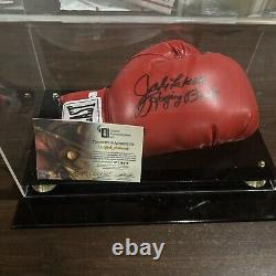 Gant de boxe Everlast autographié par Jake LaMotta Raging Bull! COA dans un étui d'exposition