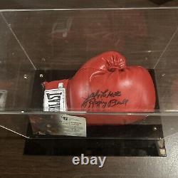 Gant de boxe Everlast autographié par Jake LaMotta Raging Bull! COA dans un étui d'exposition