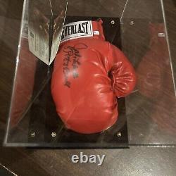 Gant de boxe Everlast autographié par Jake LaMotta Raging Bull! COA dans un étui d'exposition