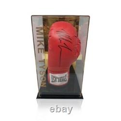 Gant de boxe Everlast rouge signé à la main par Mike Tyson dans un étui d'exposition avec certificat d'authenticité (COA)