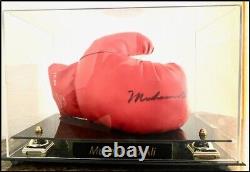 Gant de boxe autographié par Muhammad Ali avec boîte d'exposition et COA inclus