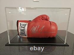 Gant de boxe signé autographié par Mike Tyson avec boîte d'exposition en argent personnalisée + COA