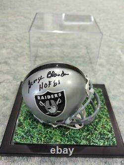 George Blanda & Jim Otto Raiders Signé Mini Casques Hof Cao Vitrines Incl