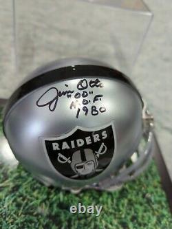 George Blanda & Jim Otto Raiders Signé Mini Casques Hof Cao Vitrines Incl