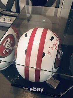 George Kittle 49ers Autographié Casque Pleine Taille Avec Cas D'affichage Beckett Coa