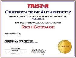 Goose Gossage Yankees Signé Oml Baseball Avec Vitrine Tristar & Mlb Coa