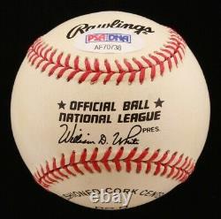 Hank Aaron A Signé Onl Baseball Avec Vitrine (psa Coa)
