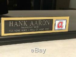 Hank Aaron Autographed Adirondack Modèle Jeu Personal Bat Withdisplay Case & Coa