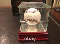 Hank Aaron Psa Adn Coa Autographié Signé Baseball Dans Le Cas D'affichage