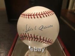 Hank Aaron Psa Adn Coa Autographié Signé Baseball Dans Le Cas D'affichage