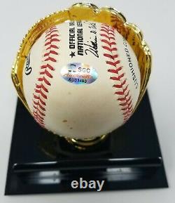 Hank Aaron Signé Rawlings Nl Wm. White Baseball Sgc Coa 490 Display Case