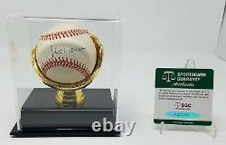 Hank Aaron Signé Rawlings Nl Wm. White Baseball Sgc Coa 490 Display Case