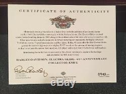 Harley Davidson 40ème Anniv. Electra Glide Couteau Bowie Avec Étui Et Coa Affichage