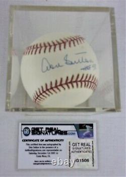 Hof'98 Don Sutton Autographié Signé Oml Baseball W Coa Dans Le Cas D'affichage